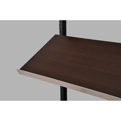 店舗用品システム什器傾斜木棚W120×D30cmクロームブラケットセットダークブラウンの商品画像