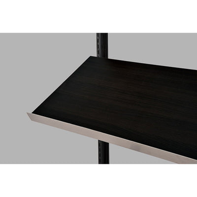 店舗用品システム什器傾斜木棚W120×D30cmクロームブラケットセットブラックの商品画像