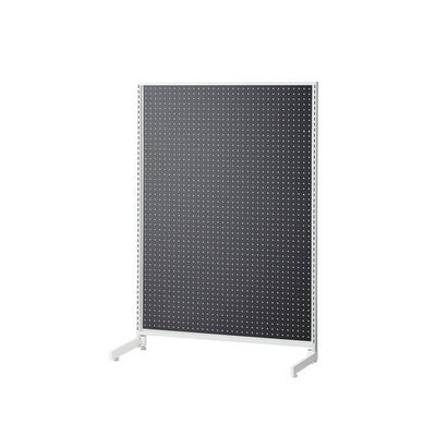 店舗用品システム什器SF90中央片面タイプH135cmホワイトブラック有孔パネル付きの商品画像