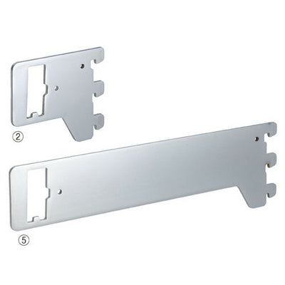 店舗用品システム什器角バー(14×32mm角)用貫通式ブラケットクローム左右兼用D10cmの商品画像