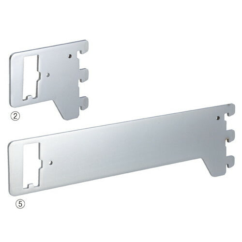 店舗用品システム什器角バー(14×32mm角)用貫通式ブラケットクローム左右兼用D25cmの商品画像