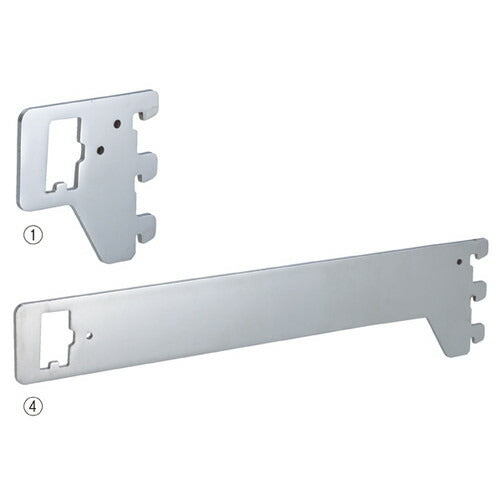 店舗用品システム什器ミニ角バー(14×24mm角)用貫通式ブラケットクロームD10cmの商品画像