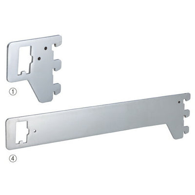 店舗用品システム什器ミニ角バー(14×24mm角)用貫通式ブラケットクロームD15cmの商品画像