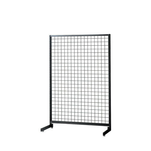 店舗用品システム什器SF90中央片面タイプH135cmブラックネットタイプの商品画像