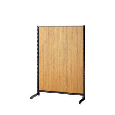 店舗用品システム什器SF90中央片面タイプH135cmブラックラスティック柄パネル付きの商品画像