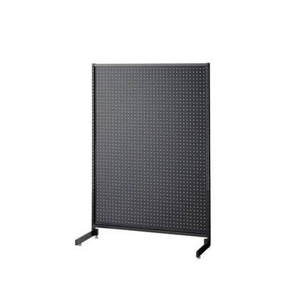 店舗用品システム什器SF90中央片面タイプH135cmブラックブラック有孔パネル付きの商品画像