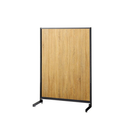 店舗用品システム什器SF90中央片面タイプH135cmブラックラスティック柄有孔パネル付きの商品画像