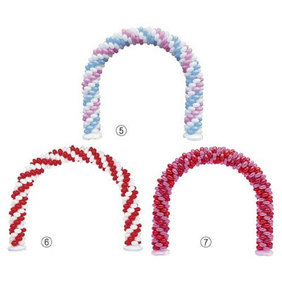 店舗用品販促用品バルーンアーチセット白×ピンク×ライトブルーの商品画像