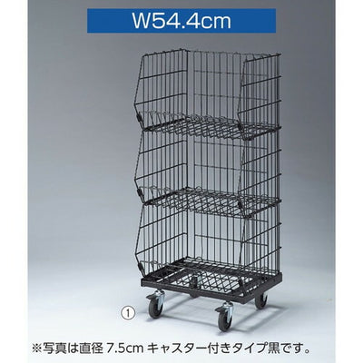 店舗用品店舗什器高機能型ジャンブルバスケットW54.4cm直径10cmキャスター付き白3段の商品画像