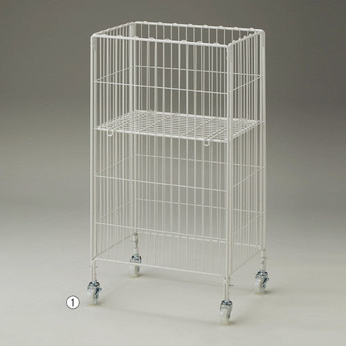 店舗用品店舗什器ワイヤーワゴン白W45×D45cmの商品画像