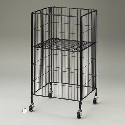 店舗用品店舗什器ワイヤーワゴン黒W45×D35cmの商品画像