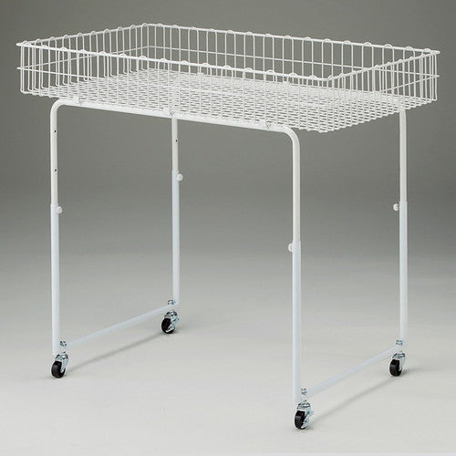 店舗用品店舗什器バスケットワゴン丸パイプ脚W75×D45cmの商品画像