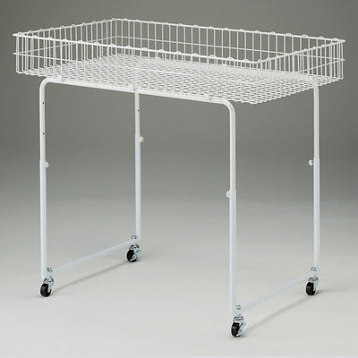 店舗用品店舗什器バスケットワゴン丸パイプ脚W75×D45cmの商品画像