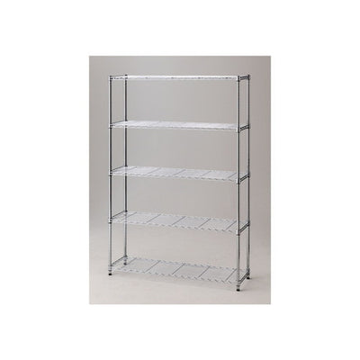 店舗用品シリーズ什器ワイヤーラックローコストD35cmアジャスタータイプH181cm5段W121.2cmの商品画像