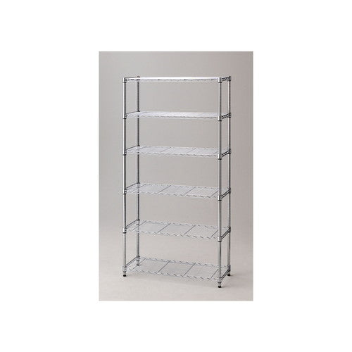 店舗用品シリーズ什器ワイヤーラックローコストD35cmアジャスタータイプH181cm6段W90.7cmの商品画像