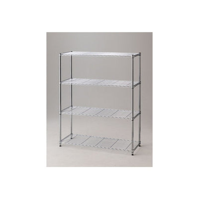 店舗用品シリーズ什器ワイヤーラックローコストD45cmアジャスタータイプH151cm4段W121.2cmの商品画像