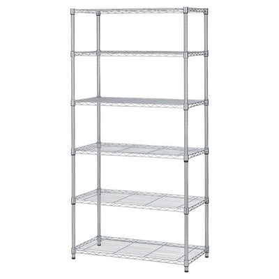 店舗用品シリーズ什器ワイヤーラックローコストD45cmアジャスタータイプH181cm6段W90.7cmの商品画像