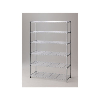 店舗用品シリーズ什器ワイヤーラックローコストD45cmアジャスタータイプH181cm6段W121.2cmの商品画像