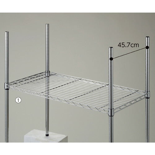店舗用品シリーズ什器ワイヤーラック用スチール棚ローコストD45cmタイプW121.2cmの商品画像