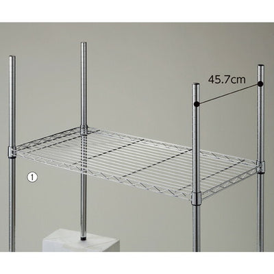 店舗用品シリーズ什器ワイヤーラック用スチール棚ローコストD45cmタイプW121.2cmの商品画像