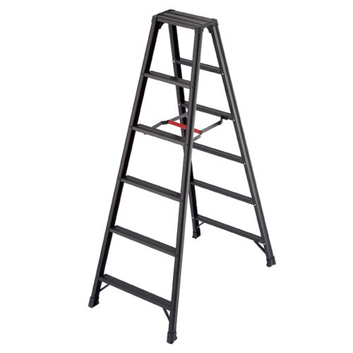 店舗用品店舗運営用品アルミ軽量脚立脚軽シルバー6段H169cmの商品画像