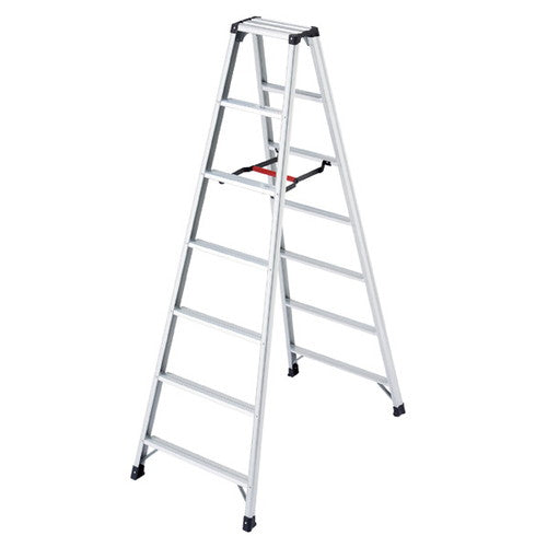 店舗用品店舗運営用品アルミ軽量脚立脚軽シルバー7段H199cmの商品画像