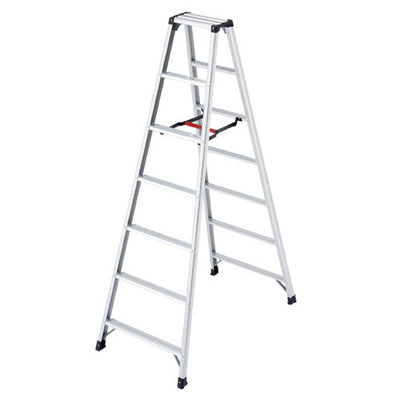 店舗用品店舗運営用品アルミ軽量脚立脚軽シルバー7段H199cmの商品画像