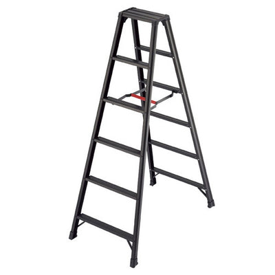 店舗用品店舗運営用品アルミ軽量脚立脚軽ブラック7段H199cmの商品画像