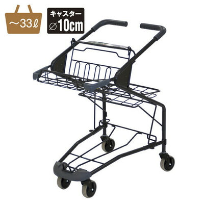 店舗用品店舗運営用品カゴ3個載せショッピングカートショッピングカートの商品画像