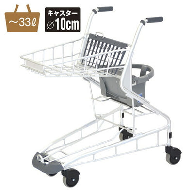 店舗用品店舗運営用品アルミ製ショッピングカートチャイルドシート付きショッピングカートの商品画像