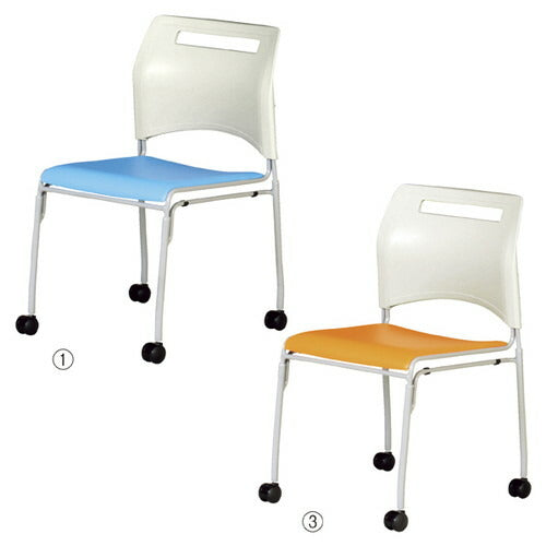 店舗用品店舗運営用品キャスター付きチェアグリーンの商品画像