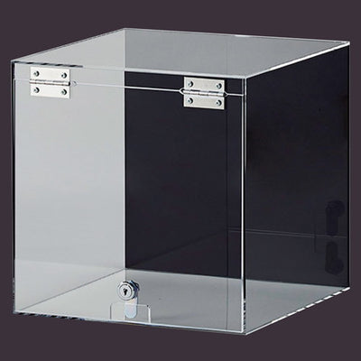 店舗用品演出用品鍵付きアクリルサイコロボックス1段背面黒の商品画像