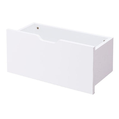 店舗用品システム什器木製浅型収納トロッコ/SF中央両面タイプエンドフレーム用ホワイトの商品画像