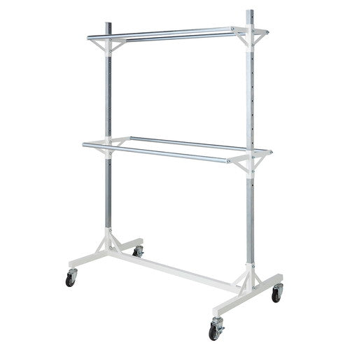 店舗用品店舗什器大型ダブルハンガーラックW150cm2段D50+D60cmの商品画像
