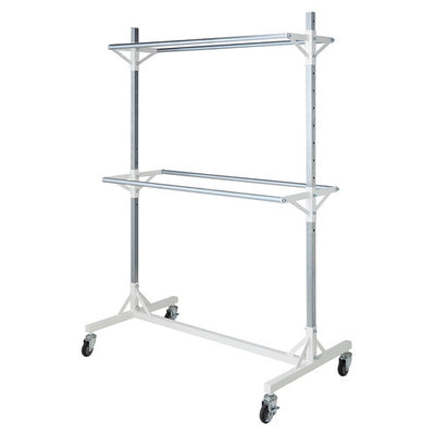 店舗用品店舗什器大型ダブルハンガーラックW150cm2段D50+D60cmの商品画像