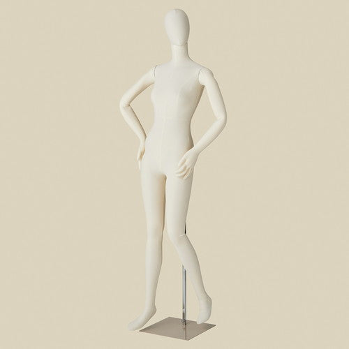 店舗用品ディスプレイ用品婦人フレキシブルトールマネキンアイボリーの商品画像