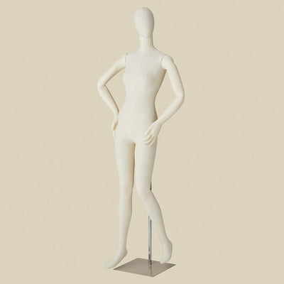 店舗用品ディスプレイ用品婦人フレキシブルトールマネキンアイボリーの商品画像
