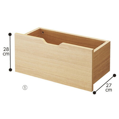 店舗用品システム什器木製浅型収納トロッコW60cm用D27cmラスティック柄の商品画像