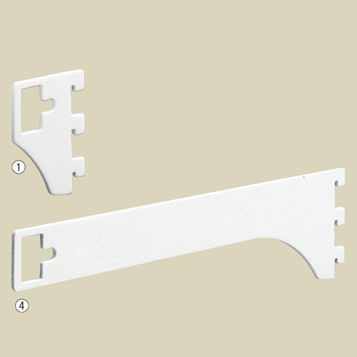 店舗用品システム什器ミニ角バー(14×24mm角)用貫通式ブラケットホワイトD15cmの商品画像