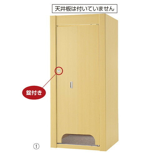 店舗用品店舗什器木製フィッティングルーム折れ戸タイプエクリュの商品画像
