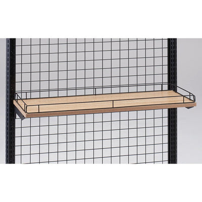 店舗用品システム什器欄干付き安全木棚セットW90cmD30cmの商品画像