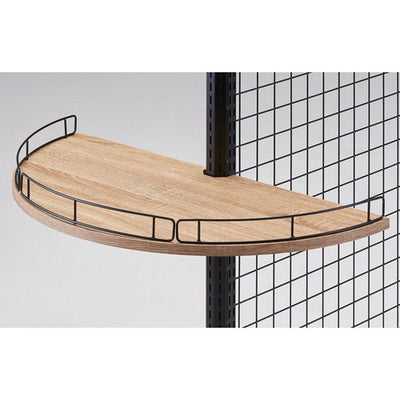 店舗用品システム什器Rエンド用欄干付き木棚セットD30cmの商品画像