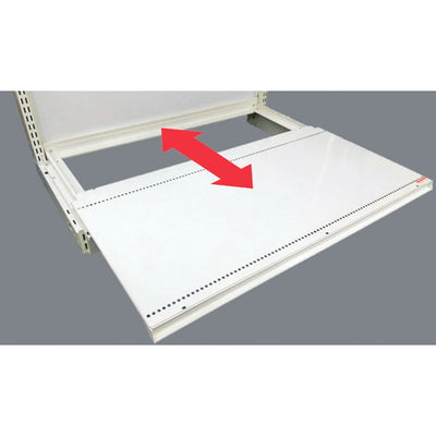 店舗用品システム什器KZ用スライドベース棚W90cm用ホワイトD45cm用の商品画像