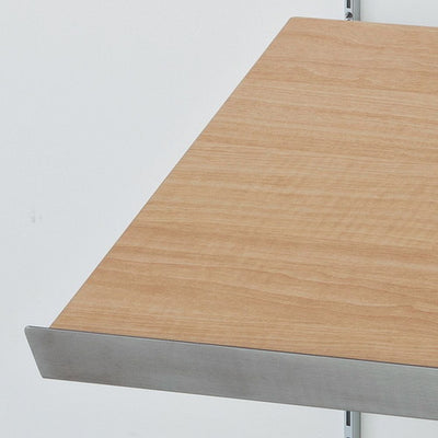 店舗用品システム什器傾斜メラミン木棚セットW90×D30cmエクリュの商品画像