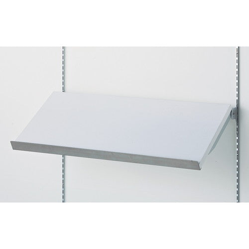 店舗用品システム什器傾斜メラミン木棚セットW90×D30cmホワイトの商品画像