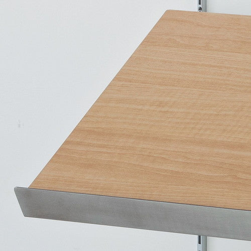 店舗用品システム什器傾斜メラミン木棚セットW90×D35cmエクリュの商品画像