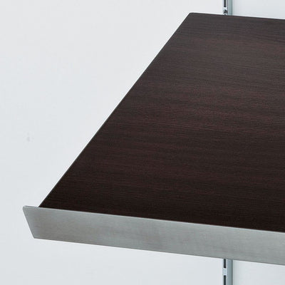 店舗用品システム什器傾斜メラミン木棚セットW120×D30cmダークブラウンの商品画像