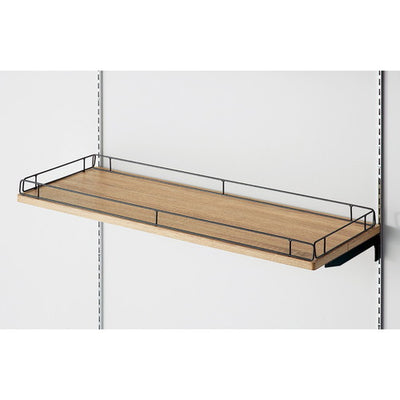 店舗用品システム什器欄干付き安全木棚セットW90cmラスティック柄D30cmタイプの商品画像