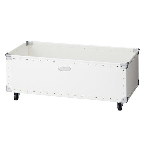 店舗用品シリーズ什器ストレージシェルフ用ファイバー収納ボックスホワイト用W90cmの商品画像