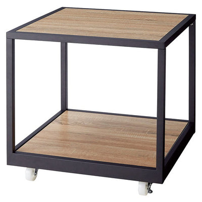 店舗用品店舗什器キャスター付き2段テーブルブラックW60cmの商品画像